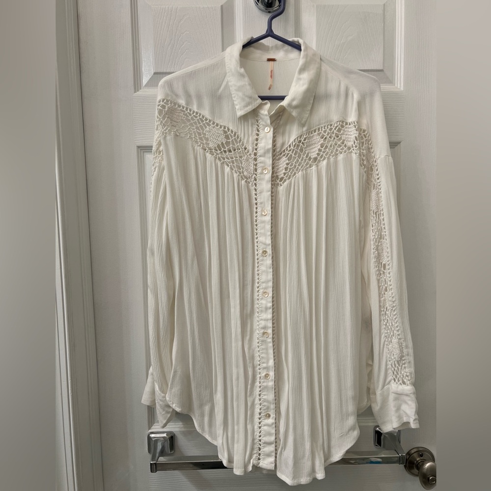 Free People white lace blouse